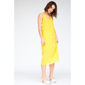 Callahan Bright Yellow Sleeveless Midi Dress